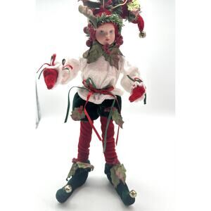 Holly Berry Elf Pixie Poseable Arms & Legs Shelf Sitter Dillards Trimmings